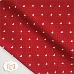 Pannolenci Fantasia "Micro Pois e Cuori Rosso e Panna"