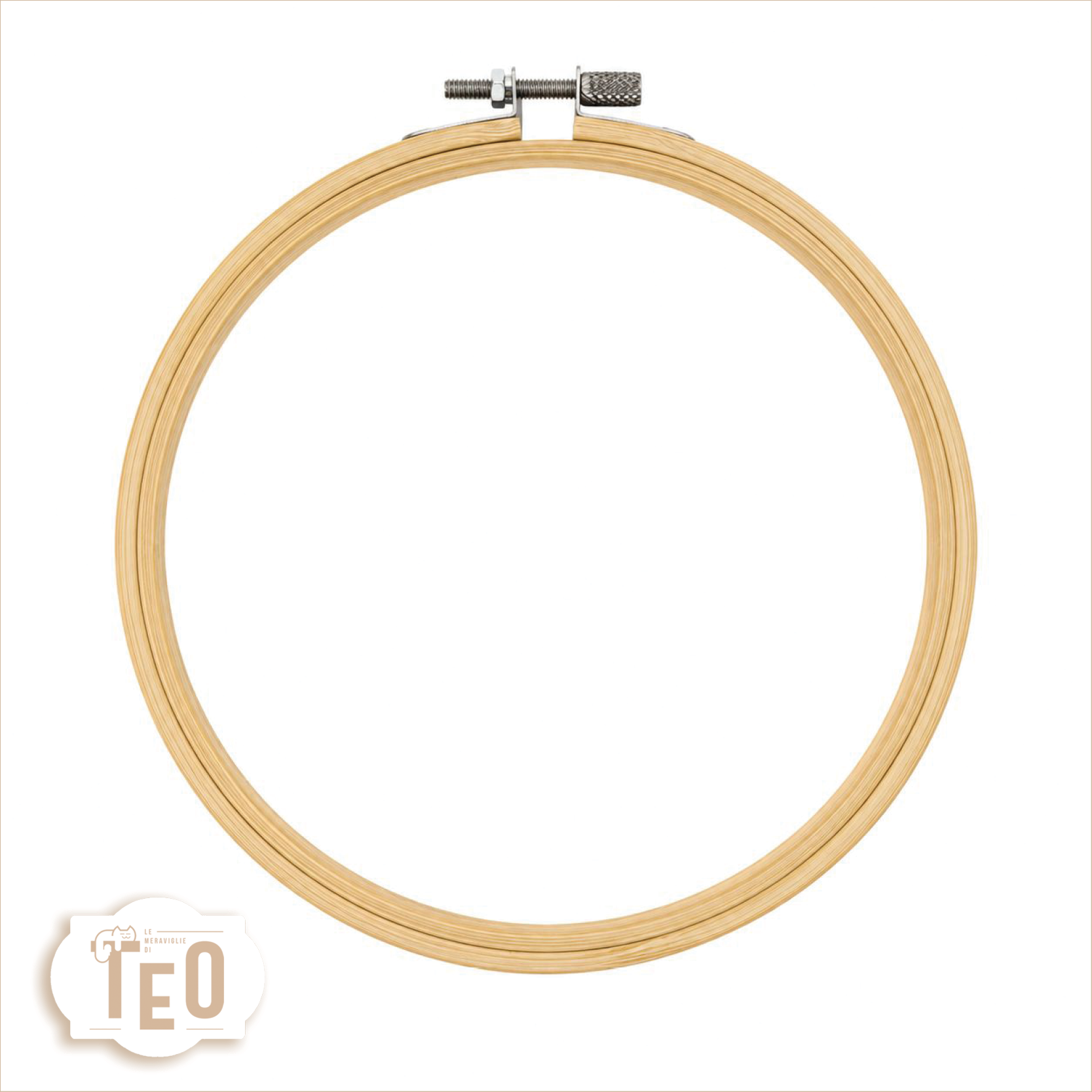 Telaio15,5cm Telaio da ricamo in legno naturale 15,5 cm - immagine 1