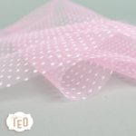 Tulle Floccato Pois Rosa