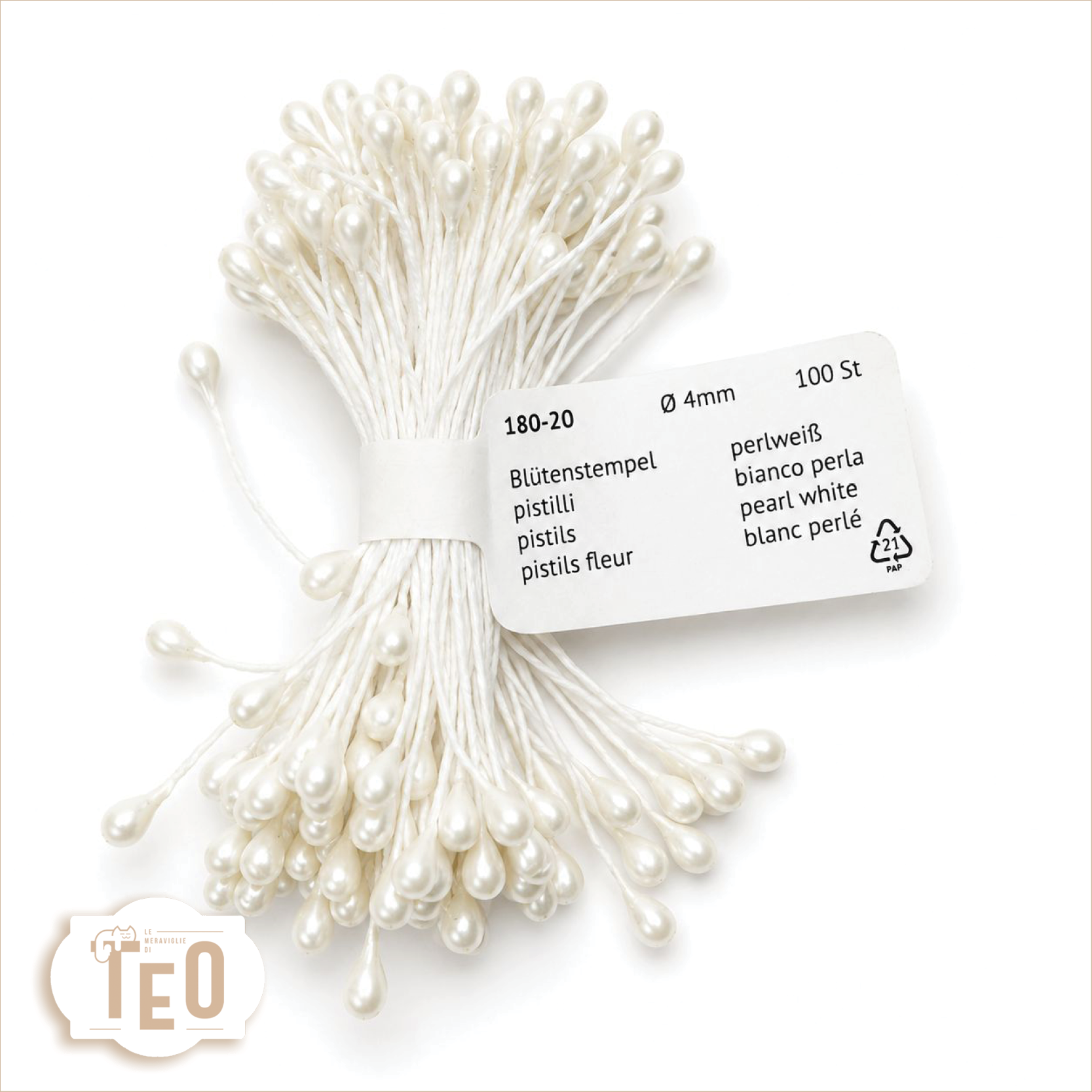 pistilli bianchi perla Pistilli Decorativi 2mm - immagine 1
